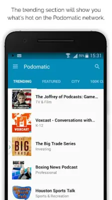 Podomatic Podcast & Mix Player android App screenshot 3